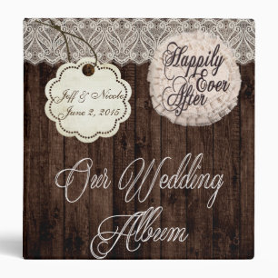 Rustic Country Couple Photo Wedding Photo Album Binder