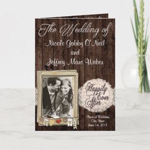 Rustic Country Couple Photo Wedding Program