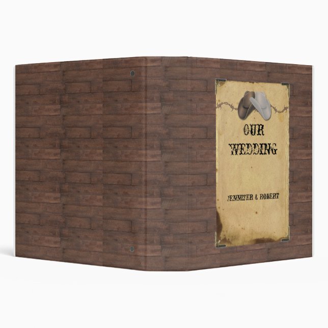 Rustic Country Cowboy Hats and Barbed Wire  Album Binder (Background)