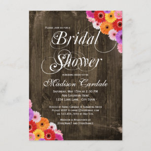 Rustic Country Daisy Bridal Shower Invitations