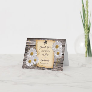 Rustic Country Daisy Floral Mariage Merci