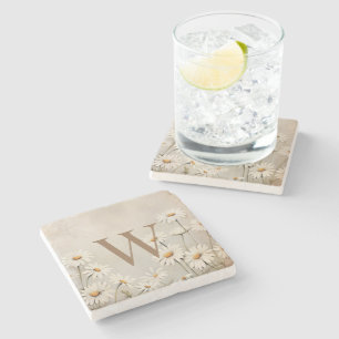 Rustic Country Daisy Welcome Stone Coaster