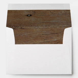Rustic country dark barn wood texture Wedding Envelopes