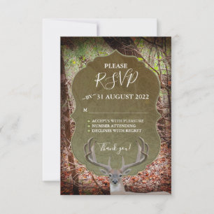 Rustic Country Deer Hunter Wedding RSVP Card