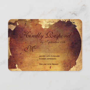 Rustic Country Distressed Heart Wedding RSVP Cards