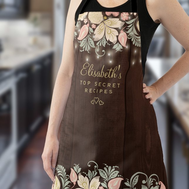 Rustic country elegant floral kitchen chef apron (Creator Uploaded)
