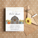 Rustic Country Fall Bridal Shower Invitation Postcard<br><div class="desc">Rustic Country Bridal Shower Invitation - Country chic invitation features a rustic barn surrounded by freshly harvested pumpkins and sunflowers, with glowing string lights hanging overhead. Our high quality template makes it so simple to personalize your unique invitation. If you would like to change the fonts or font colours, please...</div>