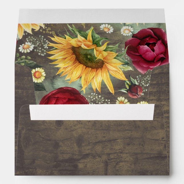 Rustic Country Fall Wedding Envelope (Back (Bottom))