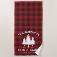 Rustic Country Family Cabin Tree Red Buffalo Plaid