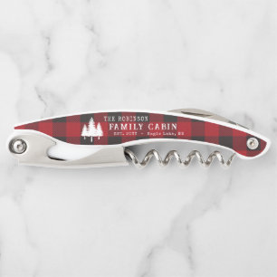 Rustic Country Family Cabin Tree Red Buffalo Plaid Corkscrew