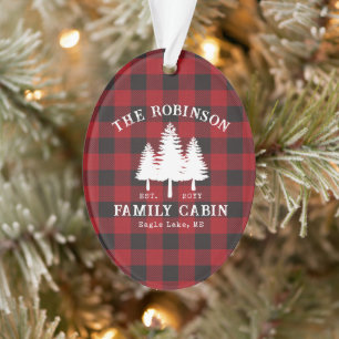 Rustic Country Family Cabine Tree Red Buffalo Plai