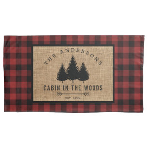 Rustic Country Family Name Cabin in the Woods Pillowcase