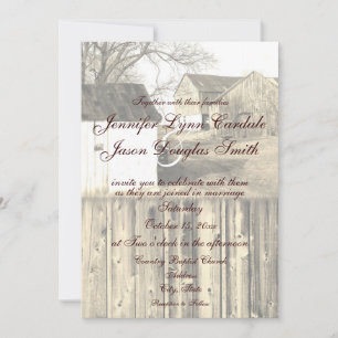 Rustic Country Farm Barn Invitations au mariage du