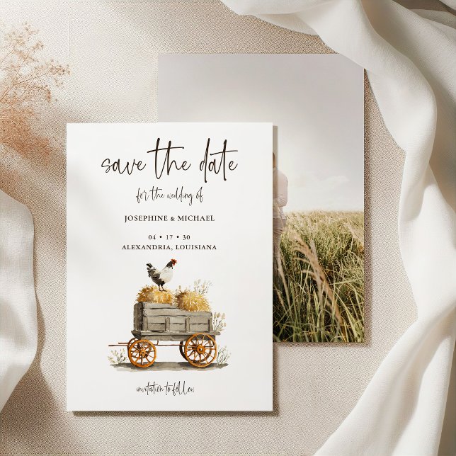 Rustic Country Farm Chicken Save the Date (Creator Uploaded)