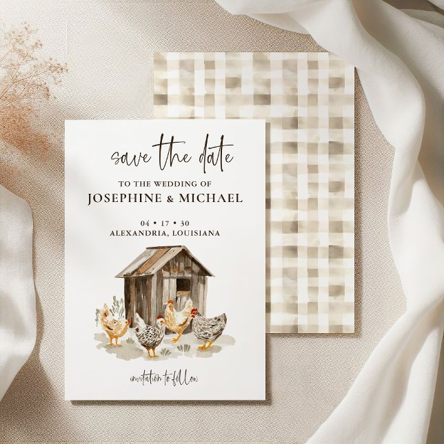 Rustic Country Farm Chicken Save the Date (Creator Uploaded)