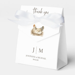 Rustic Country Farm Chicken Wedding Mongram Favor Box