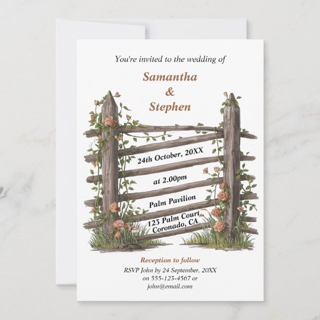 Rustic Country Farm Faire-part de mariage (Devant)