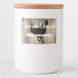 Rustic Country Farm Fresh Hen & Barn Wood Food Label