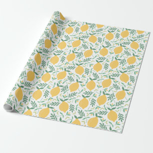 Rustic Country Farm Lemon Pattern Wrapping Paper