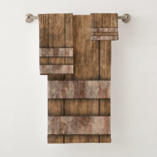 Rustic Country Farmhouse - Monogram Bath Towel Set