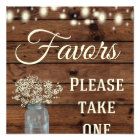 Rustic Country Favours Wedding Sign