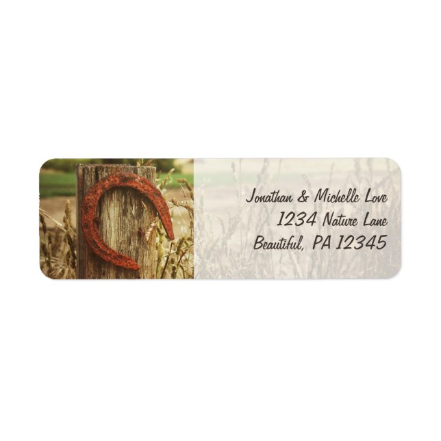 Rustic Country Fence et Horseshoe Adresse (Devant)