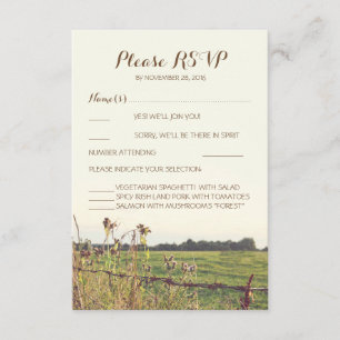 Rustic Country Fence Wedding Reply Cards