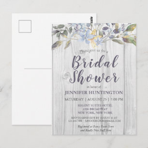 Rustic Country Floral Barnwood Bridal Shower Postcard