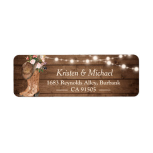 Rustic Country Floral Boots String Lights