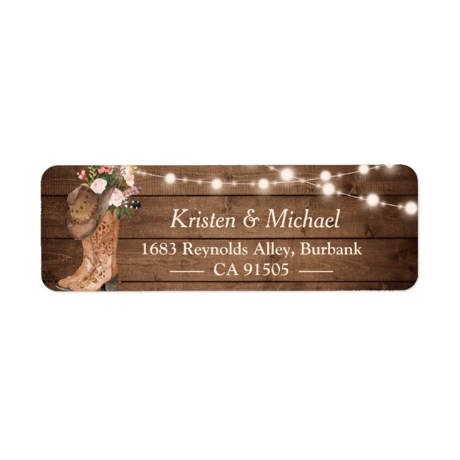 Rustic Country Floral Boots String Lights (Front)