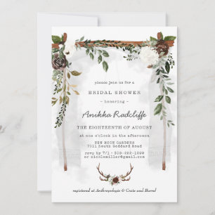 Rustic Country Floral   Bridal Shower Invitation