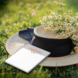 Rustic Country Floral daisy watercolor grey Notepad