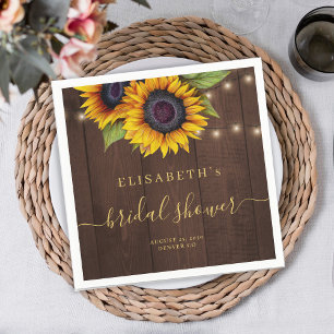 Rustic country floral elegant bridal shower napkin