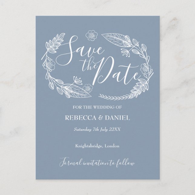 Rustic Country Floral Enregistrer la carte de date (Devant)