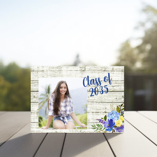 Rustic Country Floral Graduation Invitation