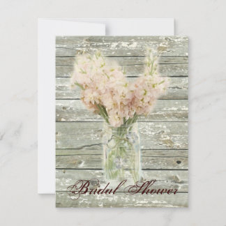rustic country floral mason jar bridal shower invitation