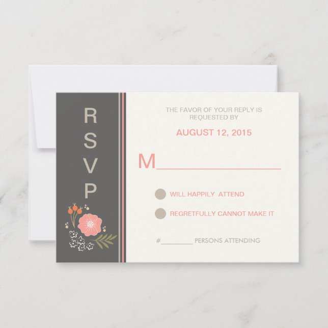 Rustic Country Floral RSVP Card (Front)