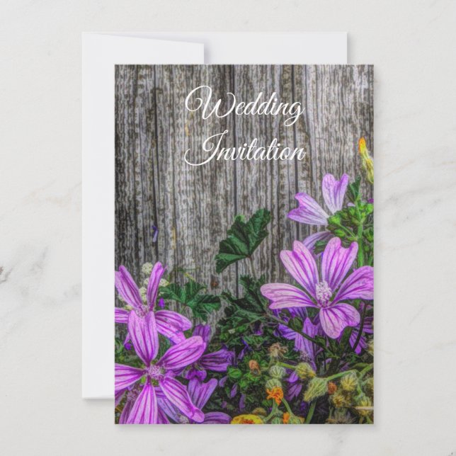 Rustic Country Flowers On Barn Board  (Front)