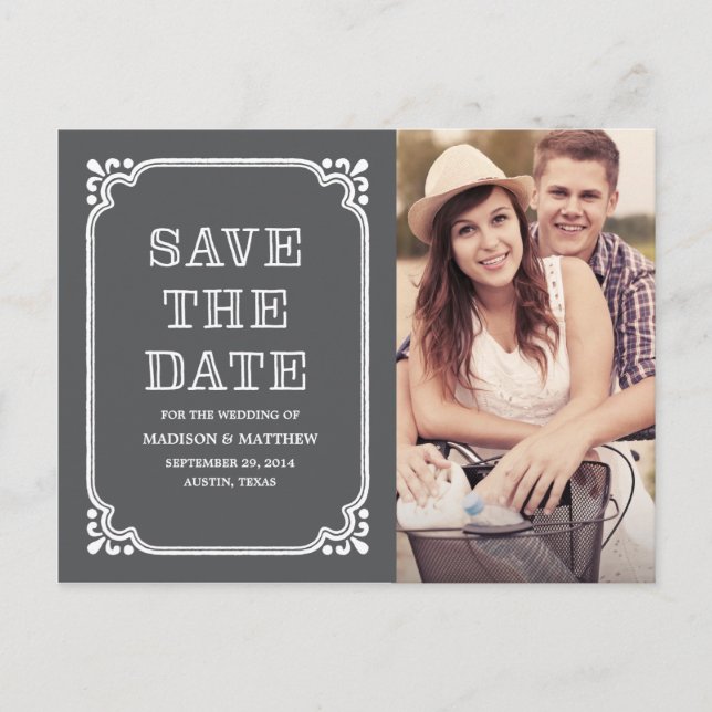 Rustic Country Frame | Save the Date Postcard (Front)