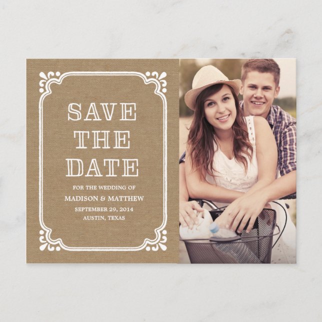 Rustic Country Frame | Save the Date Postcard (Front)
