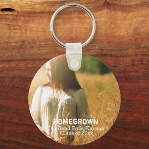 Rustic Country Graduation Photo Class of 20XX Keychain
