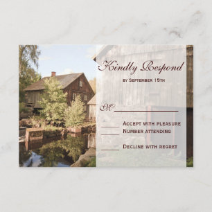 Rustic Country Grange Cabine Mariage Cartes RSVP