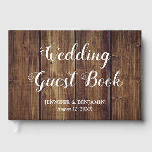 Rustic Country Grange Wood Mariage Livre d'invité