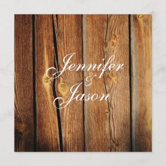 Rustic Country Grange Wood Wedding Invitations