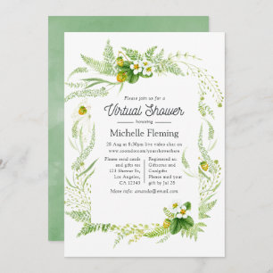 Rustic Country Greenery Virtual Shower Invitation