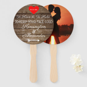 Rustic Country Guest Favour Wedding Fan  