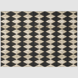 Rustic Country Harlequin Tan and Black Decoupage Tissue Paper