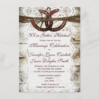 Rustic Country Horseshoe Wedding Invitations