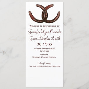 Rustic Country Horseshoe Wedding Programs