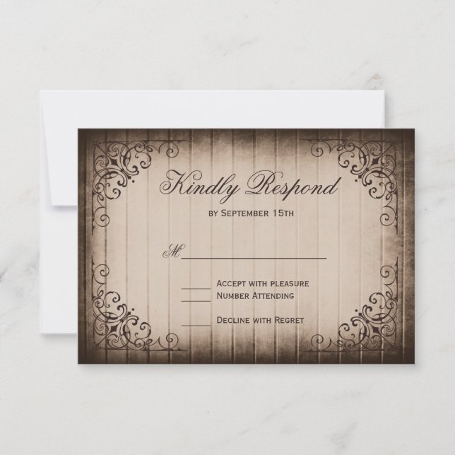 Rustic Country Horseshoe Wedding RSVP Cards (Front)